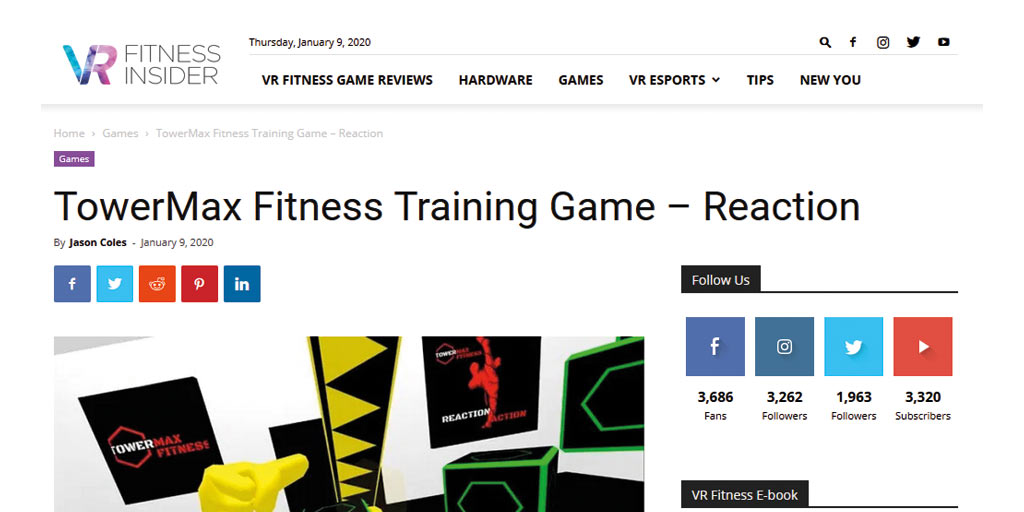 Reaction article in VR Fitness Insider! 4